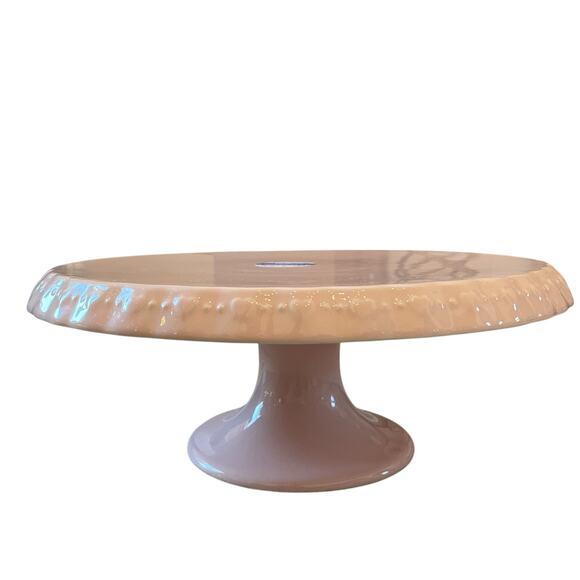 Pastel Pink Valentines Heart Embossed Pedestal Cake Stand Made in Portugal New - Picture 7 of 16